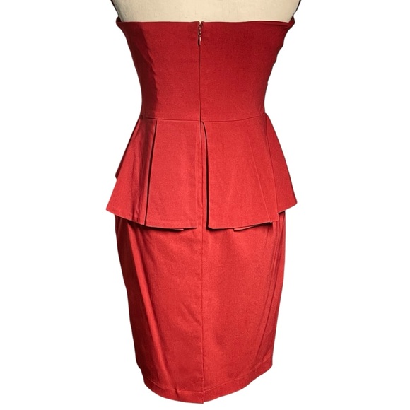 ASOS Elegant burgundy Strapless Dress - Picture 4 of 4